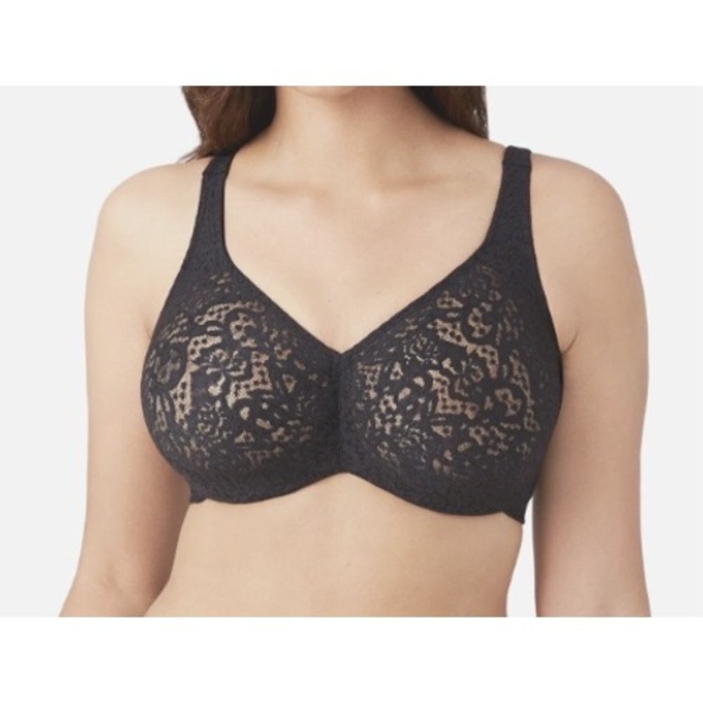 Wacoal Black Lace Full Figure Underwire Bra 38C  65547‎ Halo Lace Underwire